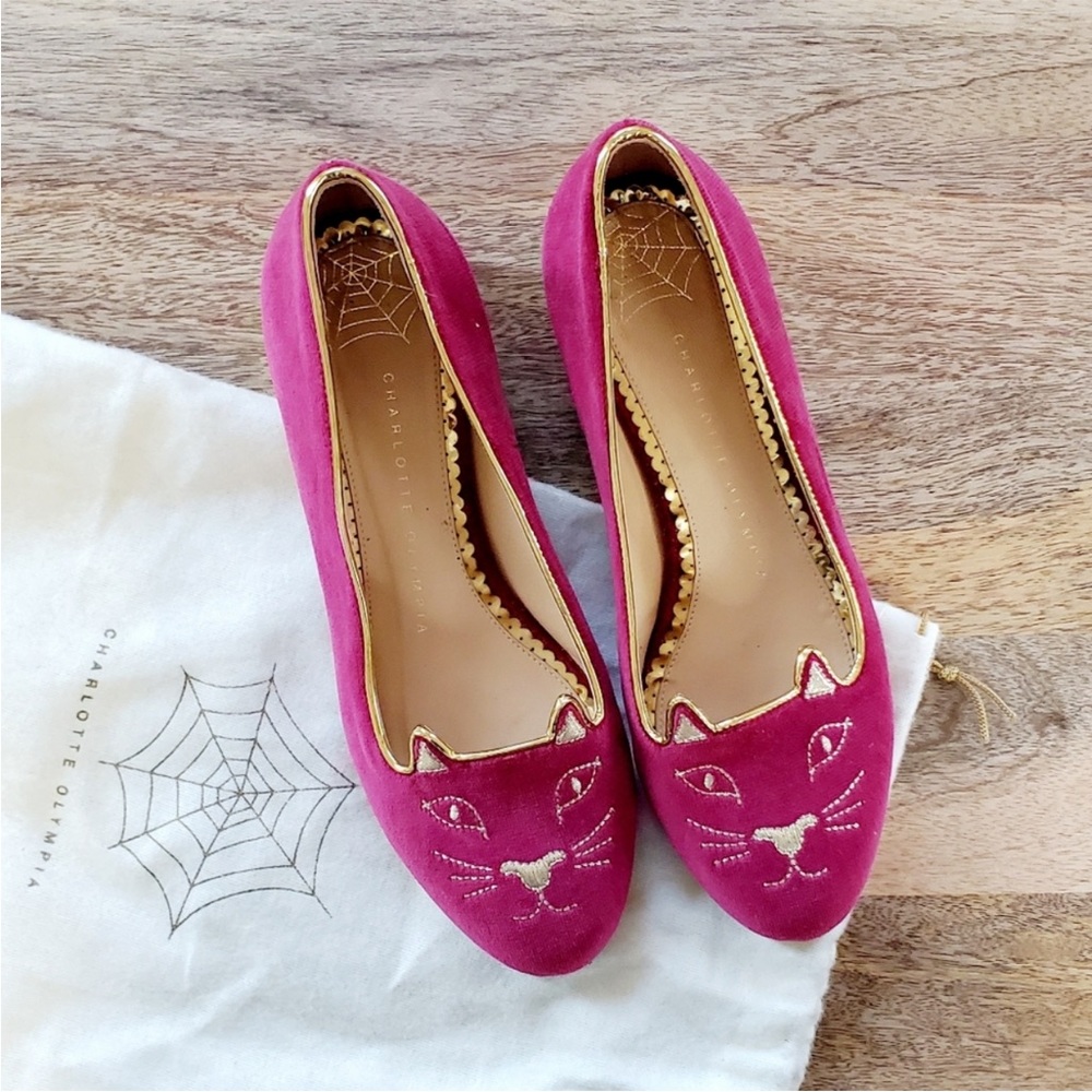 Charlotte Olympia kitty flats EUR 36 burgundy